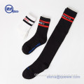 men's striped tube knee socks cotton mid calf over knee socks